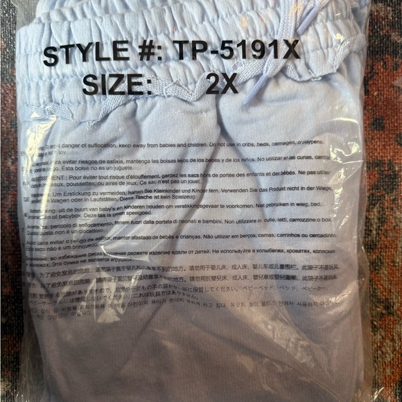 Zenana Outfitters Baby Blue Women's Joggers - Size 2X - Picture 9 of 10